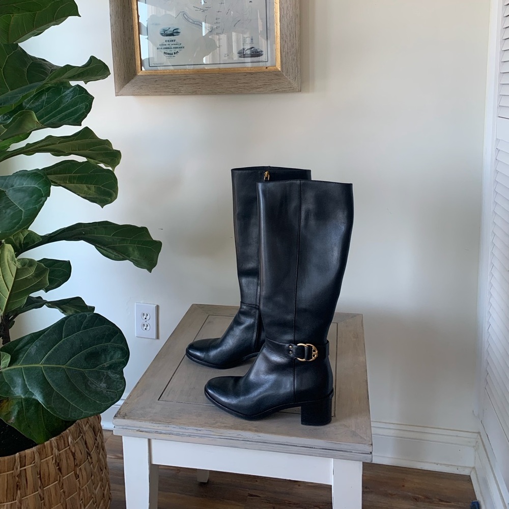 TORY BURCH BLACK LEATHER BOOTS